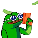🤑 Pepe the Frog pepe, ếch, kính râm, meme trên mạng, hoạt hình, biểu tượng cảm xúc whatsapp sticker
