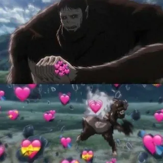 💗 Beast Titan Attack on Titan Anime, Herzen, Cartoon, Titan, Bestien Titan telegram sticker