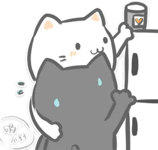 ❤ 喝掉水利 kot, słodki, naklejka, kreskówka, przyjaźń telegram sticker