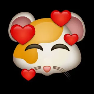 🤔 햄스터, 하트, 귀여운, 이모지, 사랑, 동물 whatsapp sticker