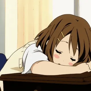 💤 Anime, Fille, Dormir, Étudiant, Table, Mignon whatsapp sticker
