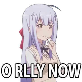 😏 O'RLY NOW 动漫, Orly, 现在, 讽刺, 梗, 问题 telegram sticker