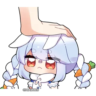 ❤️ @HAWKS Anime, Ragazza, Chibi, Cartone animato, Personaggio, Coniglio, Coniglio whatsapp sticker