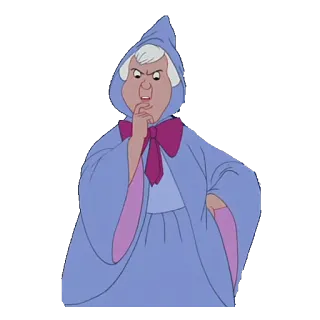 🤔 Fairy Godmother Cinderella ibu peri, cinderella, disney, sihir, kartun whatsapp sticker