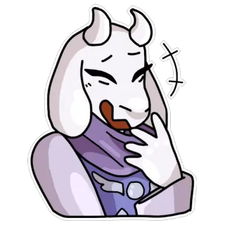 😊 Toriel Undertale Toriel, Undertale, monstre, personnage, chèvre, rire telegram sticker