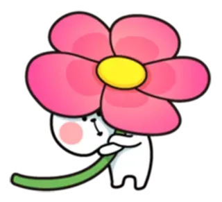 🌺 fleur, mignon, dessin animé, plante, personnage telegram sticker