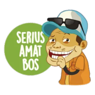 😁 SERIUS AMAT BOS cartoon, expression, funny, man, sticker telegram sticker
