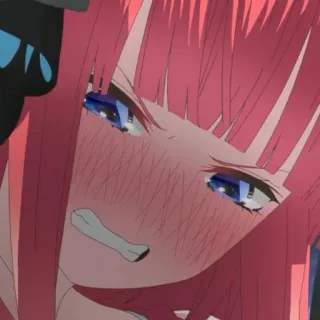 🍷 Nino Nakano The Quintessential Quintuplets Anime, Desenho animado, Garota, Rubor, Bravo, The Quintessential Quintuplets, Nino Nakano whatsapp sticker