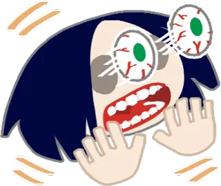 😱 卡通, 脸, 眼睛, 表情, 疯狂 telegram sticker