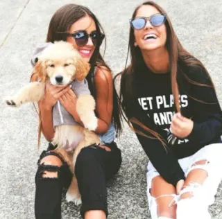 ❤️ ET PLACES
AND meninas, óculos de sol, cachorro, filhote, amizade, feliz telegram sticker