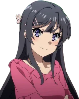 😊 Mai Sakurajima Rascal Does Not Dream of Bunny Girl Senpai Anime, Garota, Desenho animado, Mai Sakurajima, Rascal Does Not Dream of Bunny Girl Senpai telegram sticker