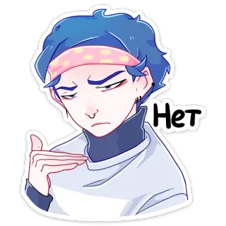 👎 Нет desenho animado, ilustração, anime, personagem, desaprovação, gesto de mão whatsapp sticker