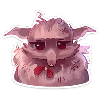 🤨 creature, cute, cartoon, animal, furry, bow tie telegram sticker