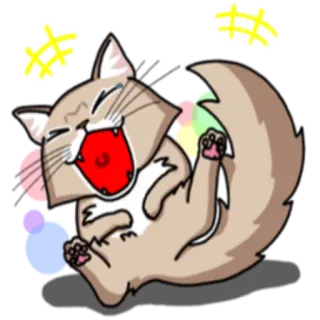 😃 cat, laughing, funny, sticker, cartoon, animal telegram sticker