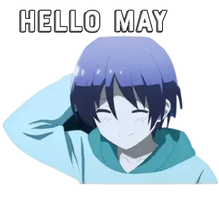 😂 HELLO MAY อนิเมะ, สวัสดีพฤษภาคม, การ์ตูน, ตัวละคร telegram sticker