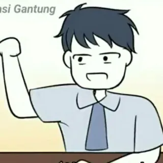 📍 gantung 漫画, キャラクター, アニメ, 手を挙げる, 怒り telegram sticker