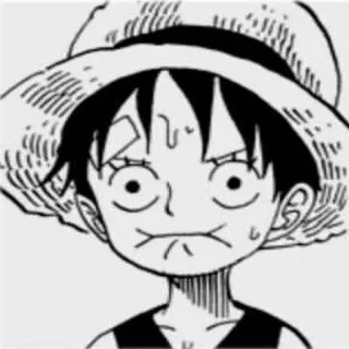 😐 Monkey D. Luffy One Piece anime, one piece, luffy, monkey d luffy, character, manga, straw hat telegram sticker