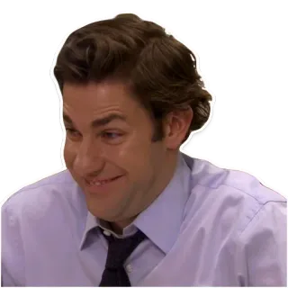 🤣 Jim Halpert The Office Jim Halpert, The Office, serie de TV, gracioso, sonrisa, comedia telegram sticker
