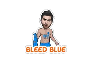 🤟 BLEED BLUE sports, fan, india, blue, team, cricket whatsapp sticker