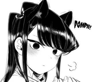 😳 Komi Shouko Komi Can't Communicate POMPH! Anime, Mangá, Komi can't communicate, Komi Shouko, Orelhas de gato, Fofo, Expressão whatsapp sticker