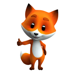 👍 zorro, animal, dibujos animados, mamífero whatsapp sticker