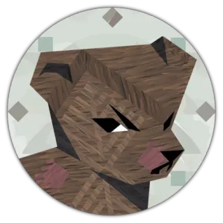 😶 bear, animal, cartoon, sticker, geometric, illustration telegram sticker
