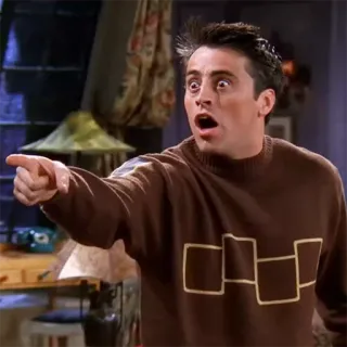 😱 Joey Tribbiani Friends joey tribbiani, friends, montrer du doigt, série tv, personnage telegram sticker