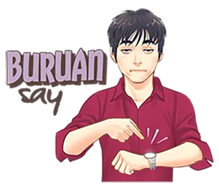 ⌛ BURUAN
say Dibujo animado, Hombre, Date prisa, Reloj, Señalando telegram sticker