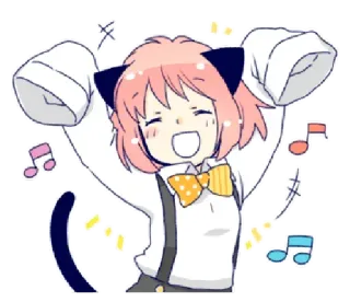 😄 Anya Forger Spy x Family Anime, Carino, Cartone animato, Gatto, Kawaii, Divertente, Spy x Family whatsapp sticker