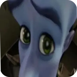 👄 Megamind megamind, meme, stare, no bitches, dreamworks, reaction, funny, blue telegram sticker