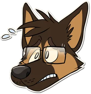 😱 Hund, Brille, Fell, Cartoon, Tier, Aufkleber telegram sticker