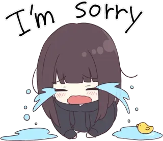 🙏 I'm Sorry Аниме, Извинение, Плачущий, Прости, Милый, Мультфильм, Эмоциональный telegram sticker