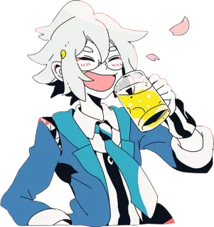 🍺 Аниме, Пьющий, Пиво, Милый, Мультфильм, Болеем telegram sticker