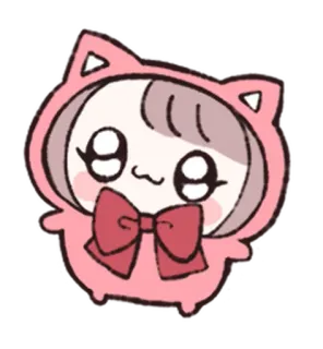 🦀 cute, kawaii, pink, cat, anime, manga whatsapp sticker