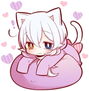 💕 кот, аниме, стикер, милый, каваи, мультфильм telegram sticker
