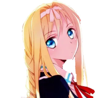 👀 anime, dibujo animado, chica, lindo, retrato whatsapp sticker