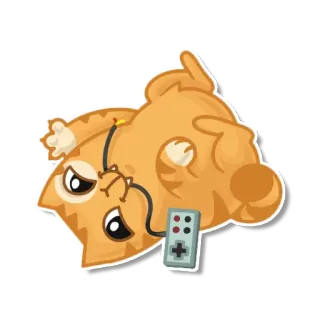 😏 gato, juego, mando, relajante, animal telegram sticker