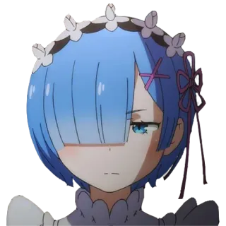 😒 Rem аниме, Рем, милый, голубые волосы, манга whatsapp sticker