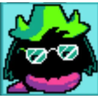 😎 Ralsei Deltarune RPG, videojuego, pixel art, mono, cabra telegram sticker