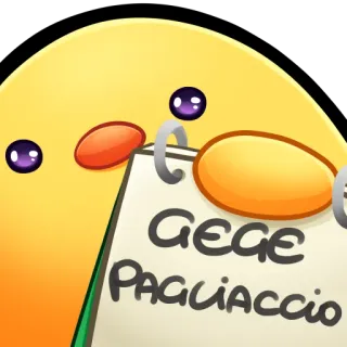 🐤 GEGE
PAGLIACCIO pato, dibujos animados, gege, payaso, italiano whatsapp sticker