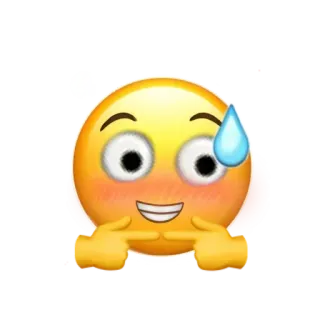 👉 emoji, blushing, flirty, cute, shy telegram sticker