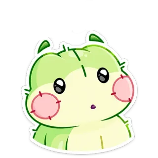 😯 słodki, uroczy, naklejka, kreskówka, postać, kawaii telegram sticker