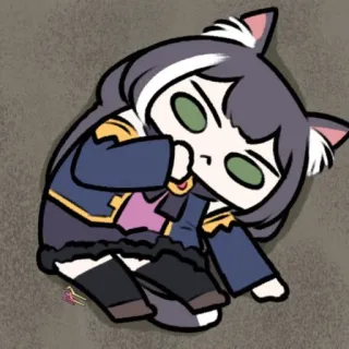 😕 Няшка-кошка, Аниме, Персонаж, Милый, Каваий whatsapp sticker