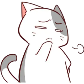 🤔 mèo, hoạt hình, động vật, meme, biểu cảm, dễ thương telegram sticker