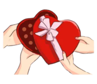 💝 san valentín, regalo, chocolate, amor, corazón, romántico telegram sticker