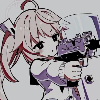 ❤️ Anime, Dziewczyna, Broń, Pistolet, Słodkie, Kreskówka telegram sticker