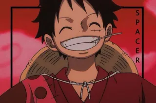 💛 Monkey D. Luffy One Piece SPACER Anime, One Piece, Ruffy, Charakter, Sticker, Manga telegram sticker