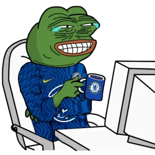 😆 Pepe the Frog 페페, 개구리, 밈, 첼시, 축구, 축구 telegram sticker