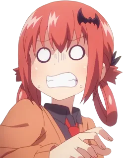 😱 Satania Gabriel DropOut Anime, Satania, Gabriel DropOut, Reazione, scioccato, sorpreso telegram sticker