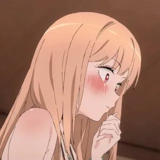 😳 动漫, 女孩, 脸红, 可爱, 红色 telegram sticker